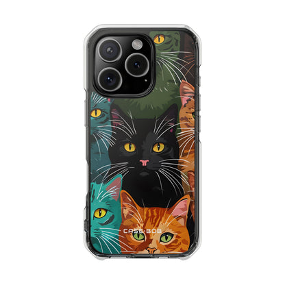 Teal Cat Grid iPhone 16 Pro Case - Impact
