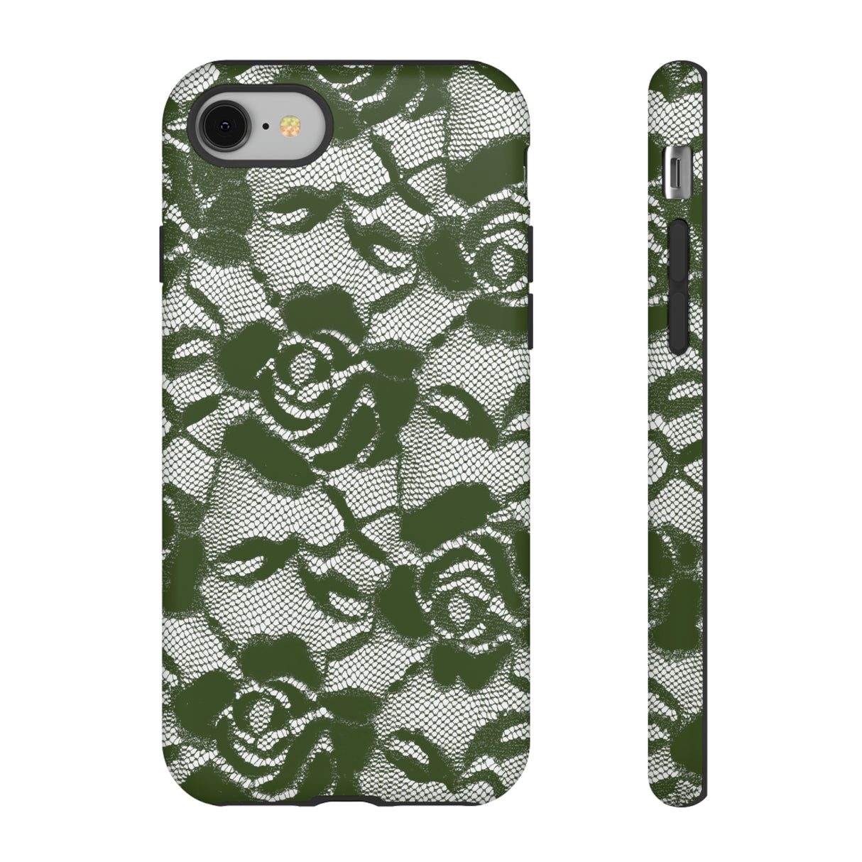 Green Lace Gothic Flower - Protective Phone Case