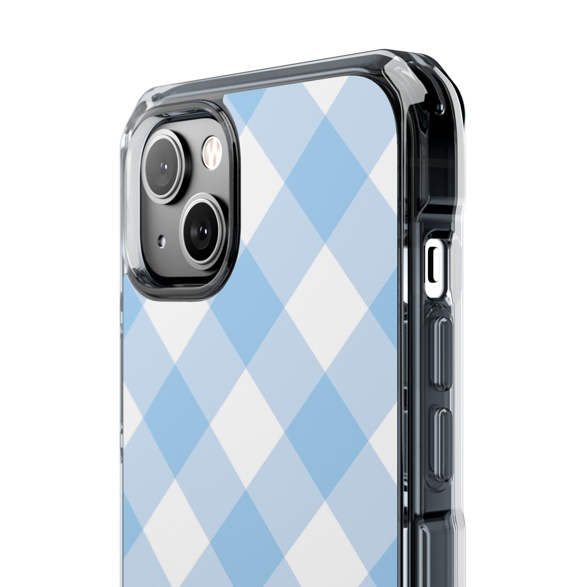 Soft Blue Gingham Elegance iPhone Case - Impact
