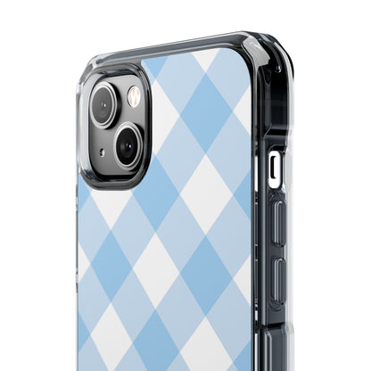 Soft Blue Gingham Elegance iPhone Case - Impact
