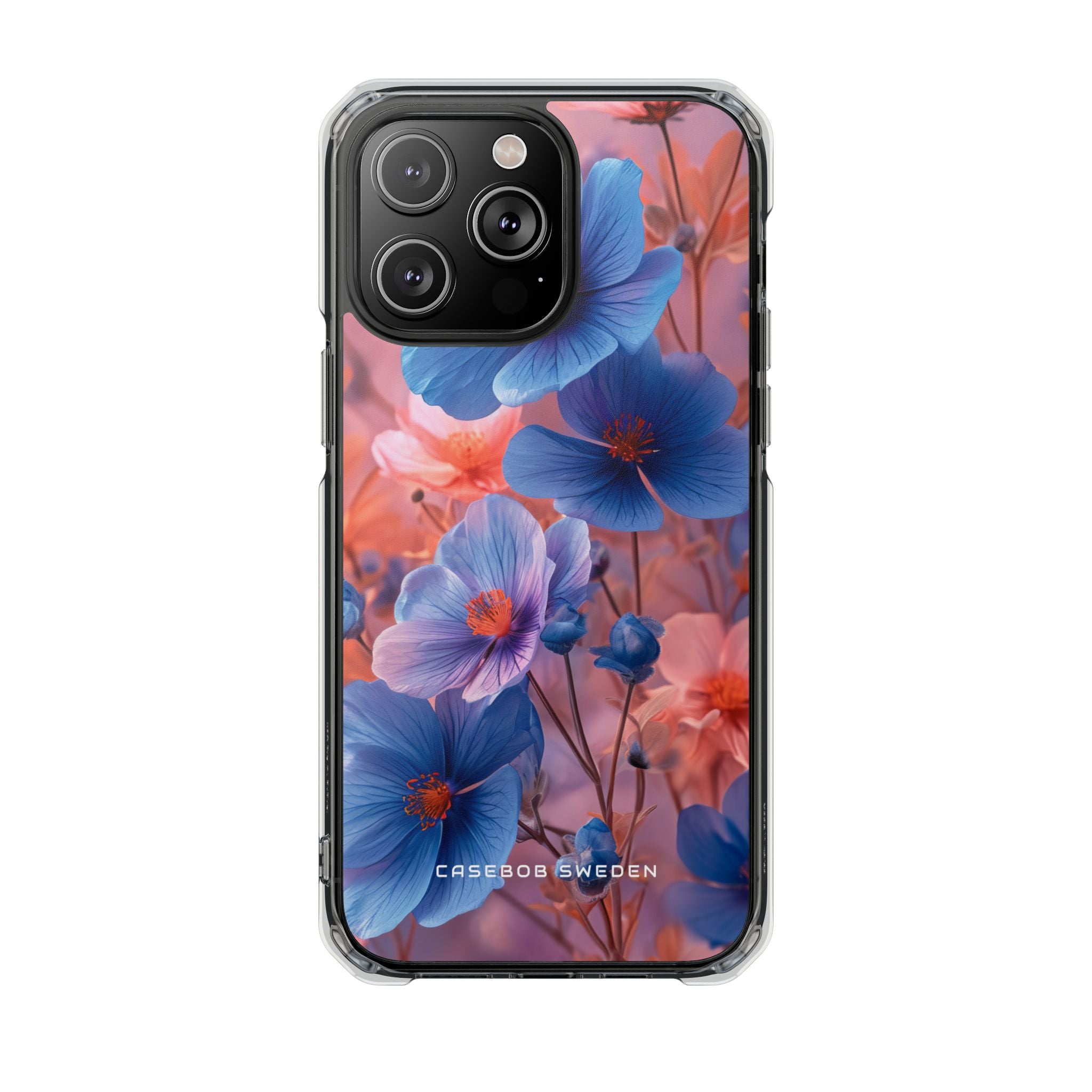 Harmonious Blooming Blues and Pinks iPhone 14 - Clear Impact Phone Case