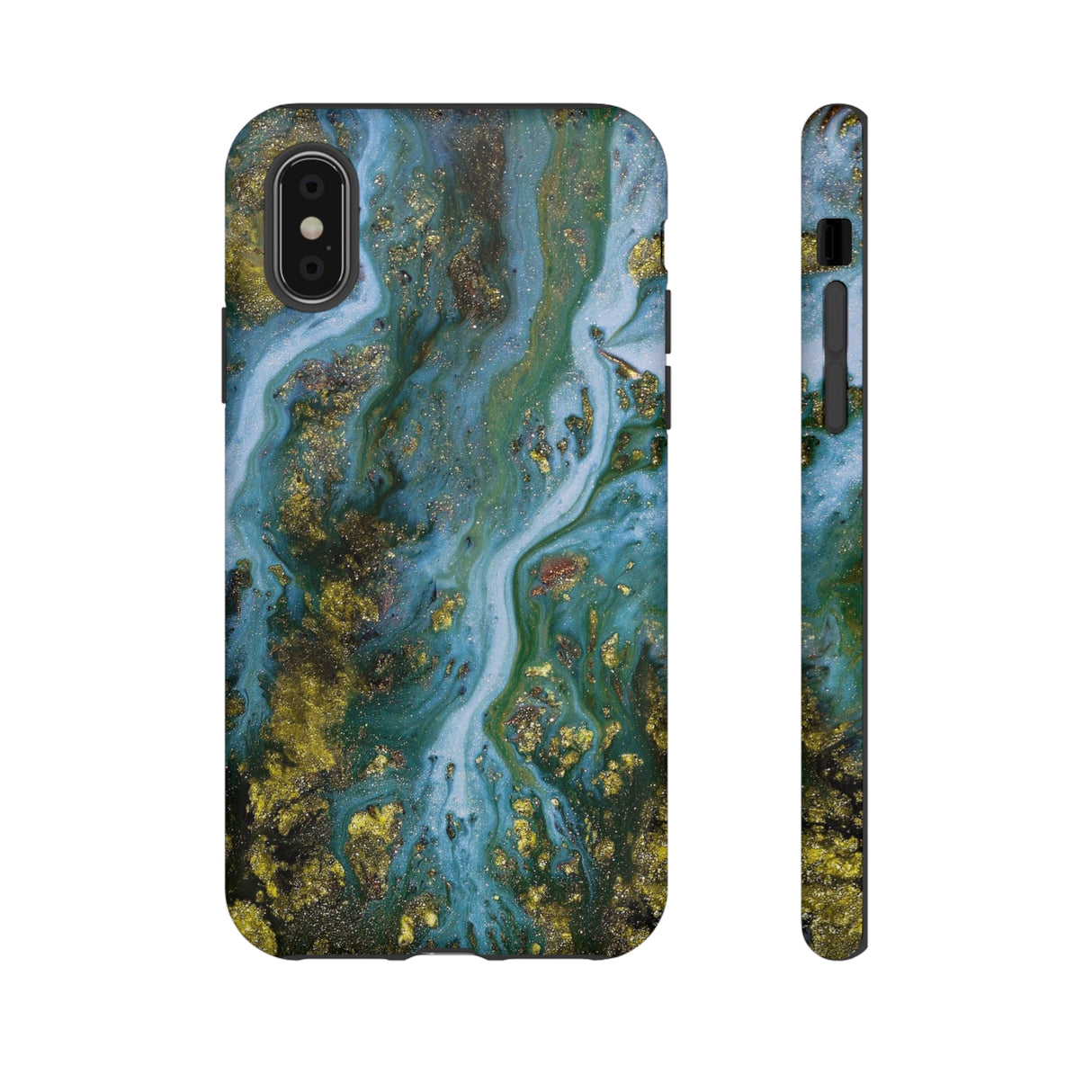 Ocean Blue Ink Art iPhone Case (Protective) iPhone X Matte Phone Case