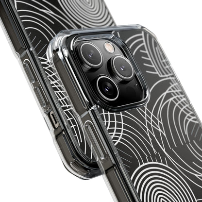 Monochrome Spiral Curves iPhone 14 - Impact Clear+