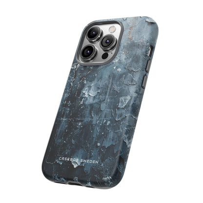 Weathered Blue Tapestry with Cracked Layers iPhone 14 - Tough Phone Case