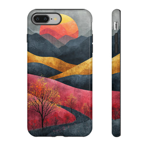 Nature's Geometry: Bright Sunset Mountain - Protective Phone Case