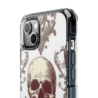 Gothic Skulls and Ornate Foliage iPhone 14 - Clear Impact Phone Case