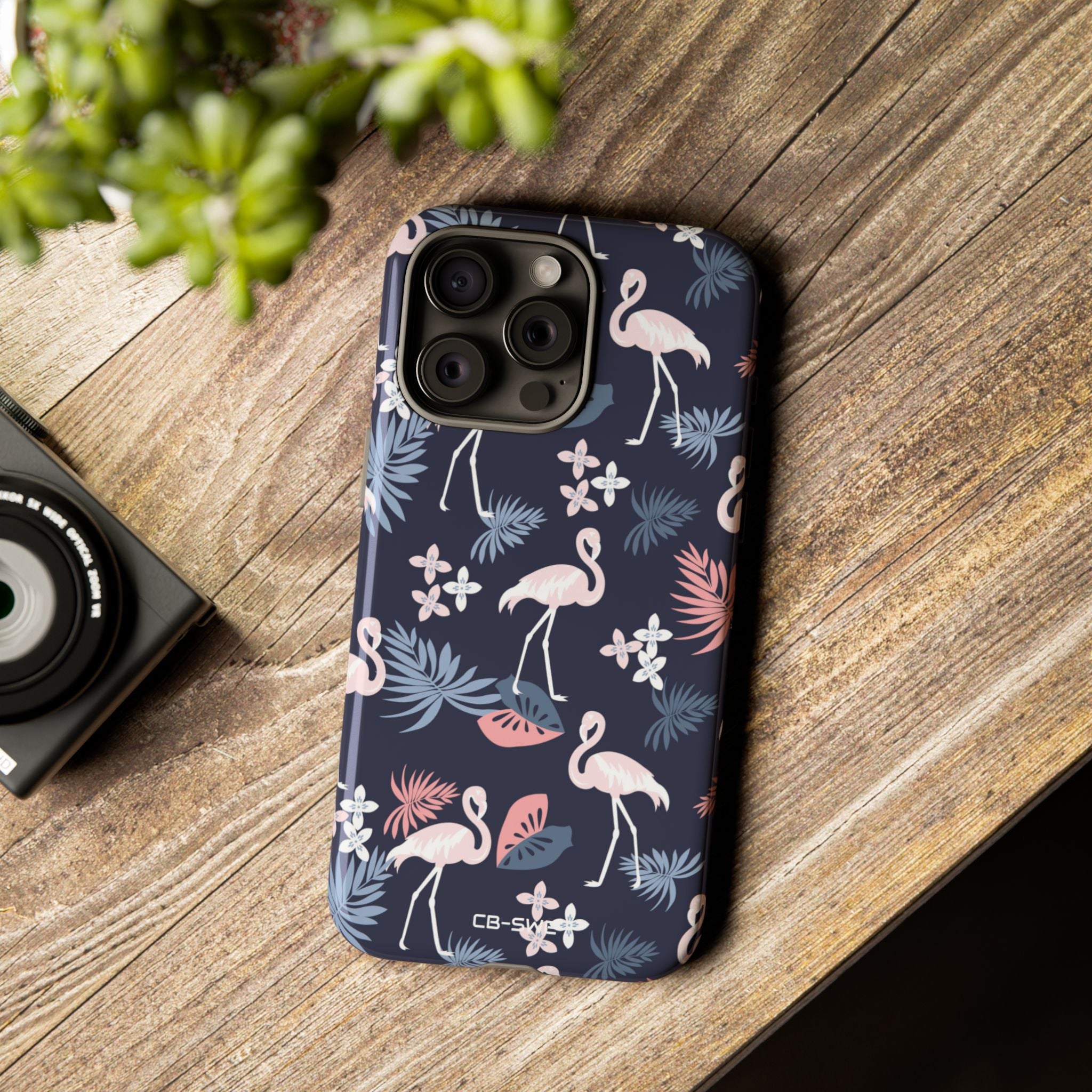 Flamingos Dance Playfully - iPhone Case