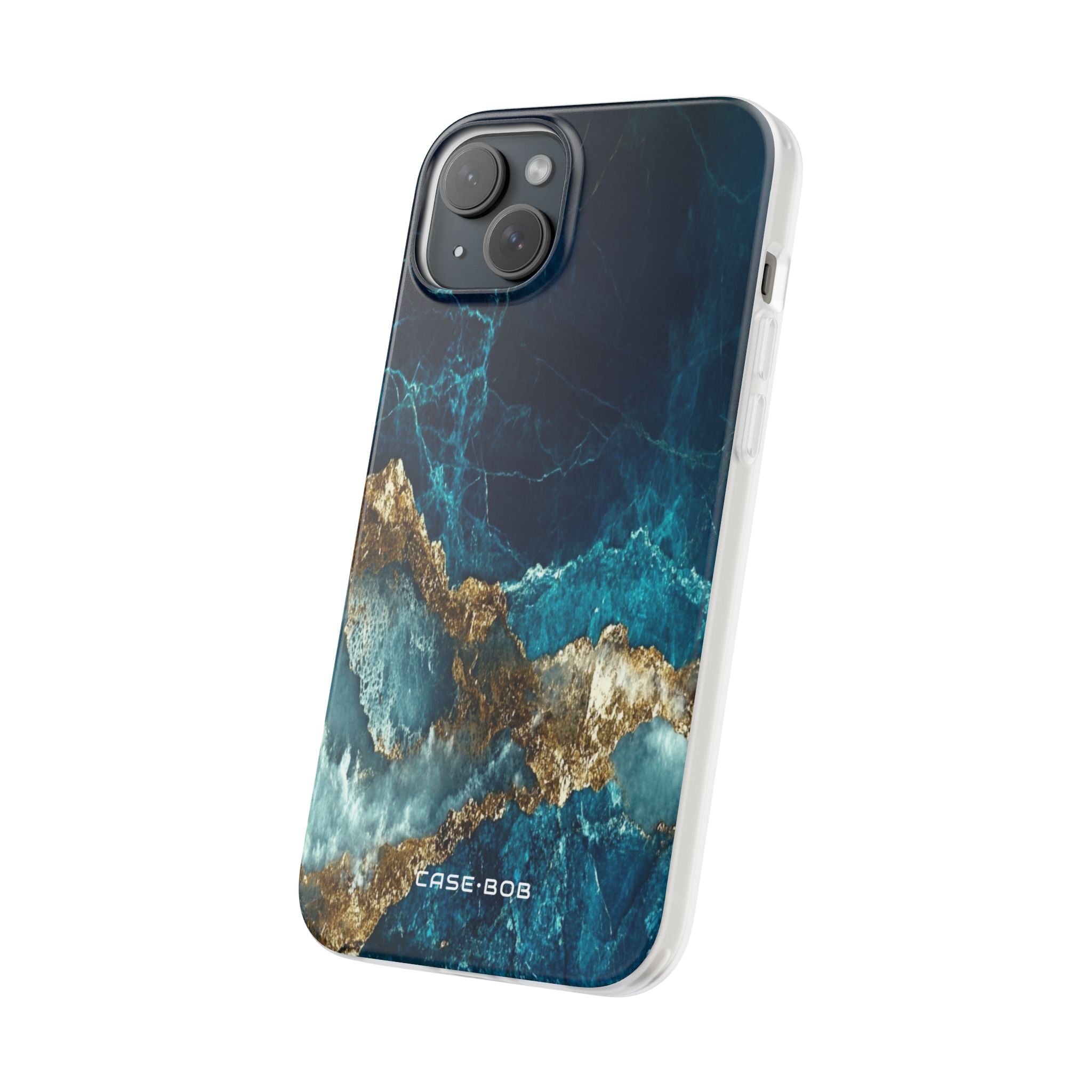 Jagged Gold Split iPhone 15 Plus Case - Soft