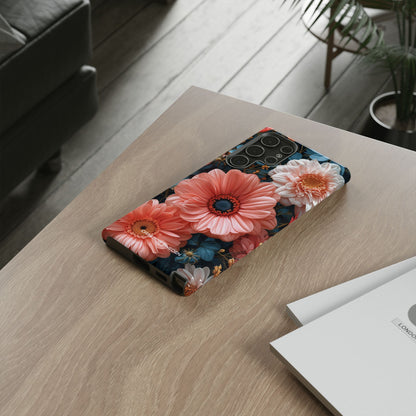 Coral Teal Blooms - Tough Samsung S22 Phone Case