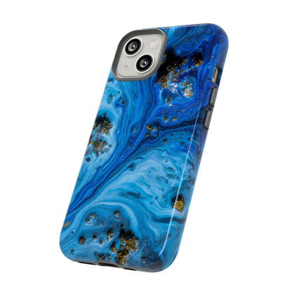 Blue Ice Melt Ink Art iPhone Case (Protective) Phone Case