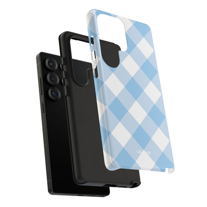 Soft Blue Gingham Elegance - Samsung Case