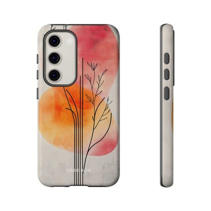 Curved Stem Sunset Samsung S23 Case - Tough