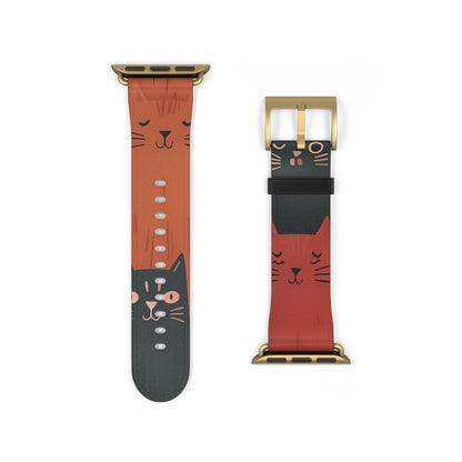 Cat Columns Orange - Watch Band