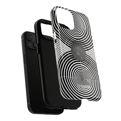 Monochrome Spiral Motion iPhone 15 - Tough+