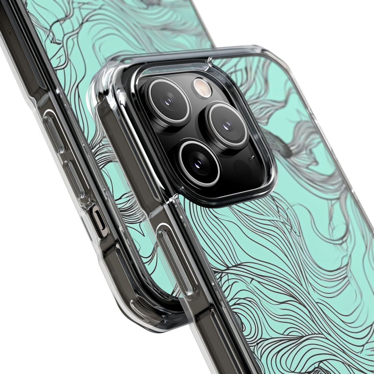 Aqua Serenity – Handyhülle für iPhone (Clear Impact – Magnetisch)