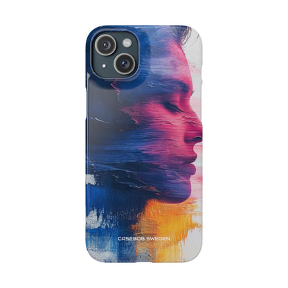 Blue Magenta Portrait - Slim iPhone 15 Phone Case