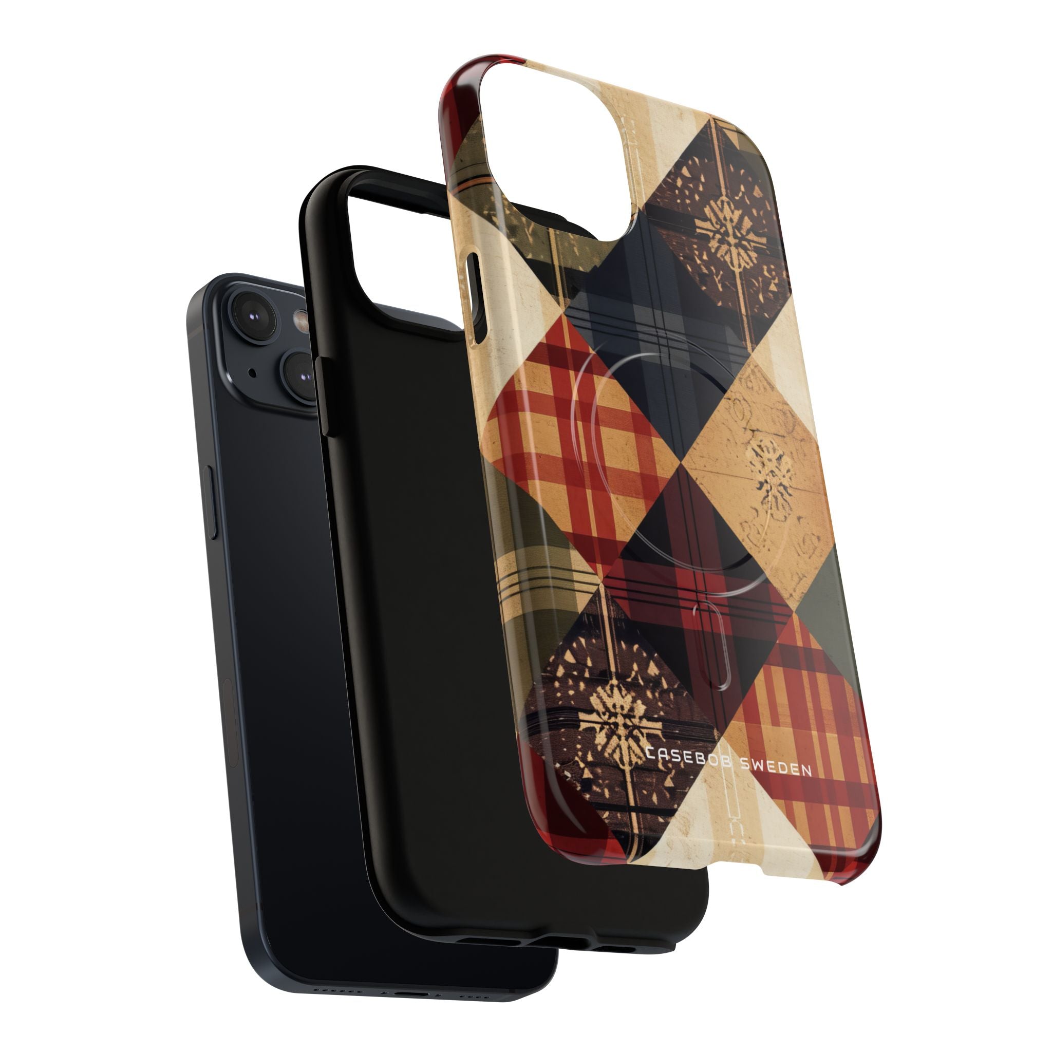 Rustic Geometric Patchwork Harmony iPhone 14 | Tough+ Phone Case