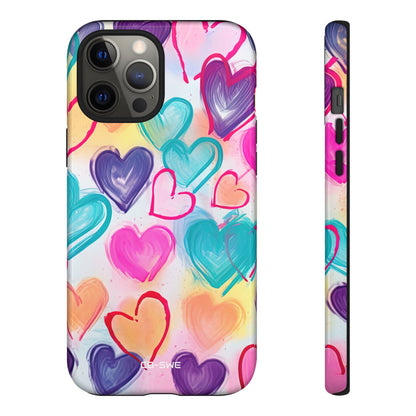 Hearts Dance Playfully - iPhone Case