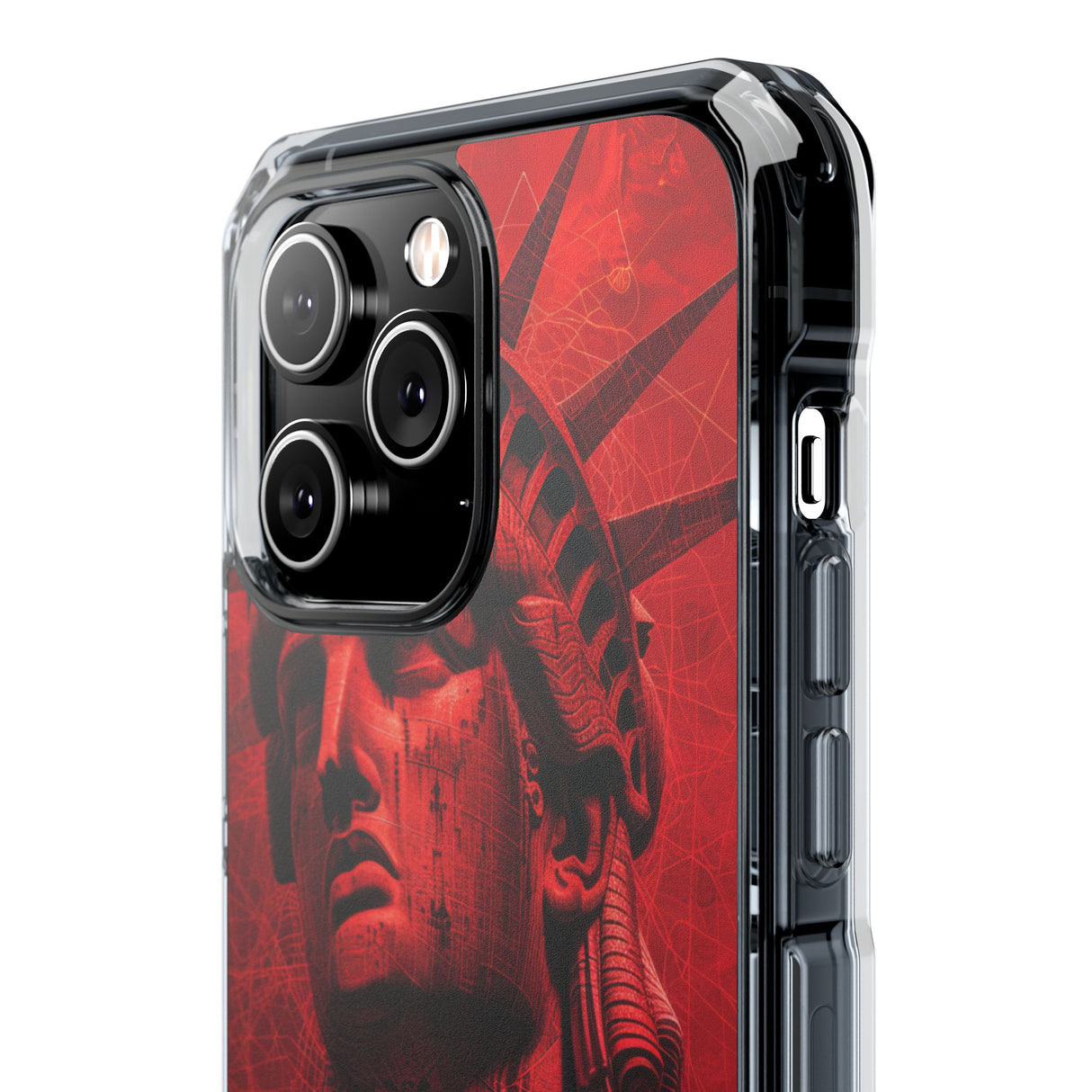 Red Liberty Revolution – Handyhülle für iPhone (Clear Impact – Magnetisch)