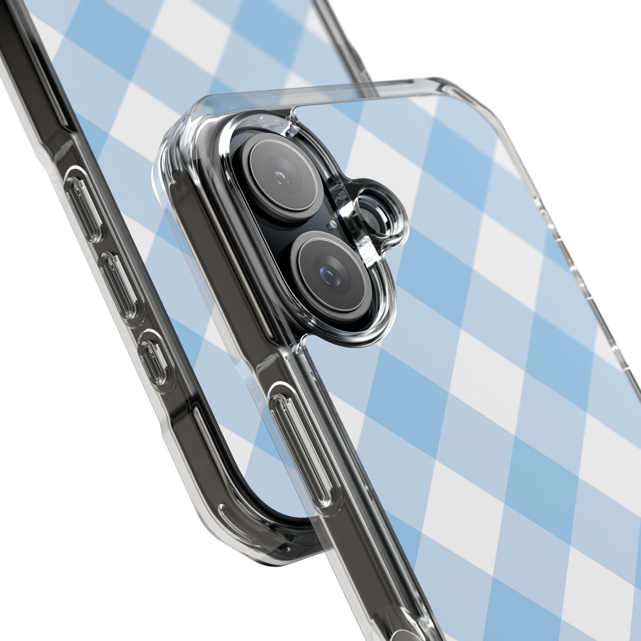 Soft Blue Gingham Elegance iPhone Case - Impact