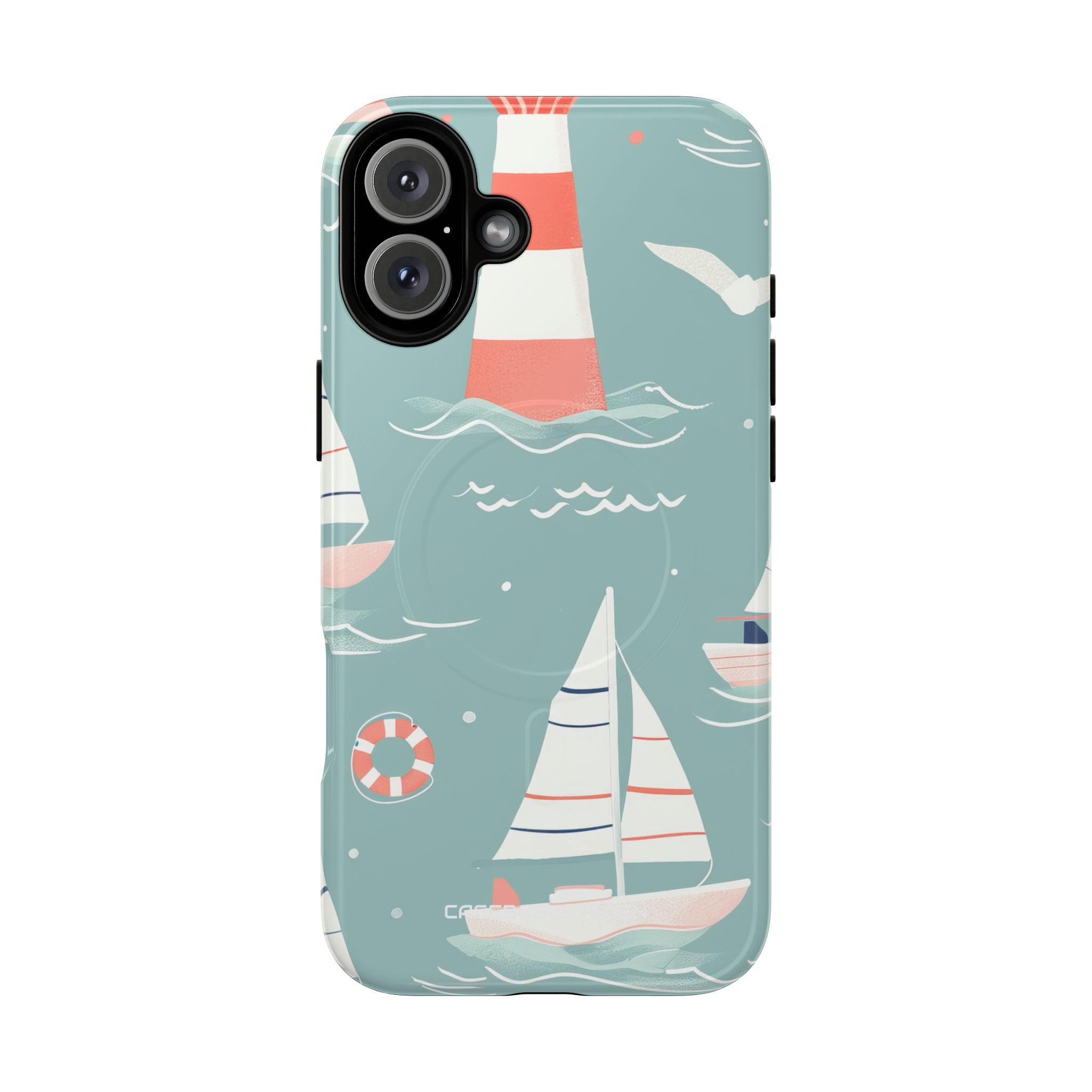 Lighthouse Nautical Charm - Tough + MagSafe® iPhone 16 Phone Case