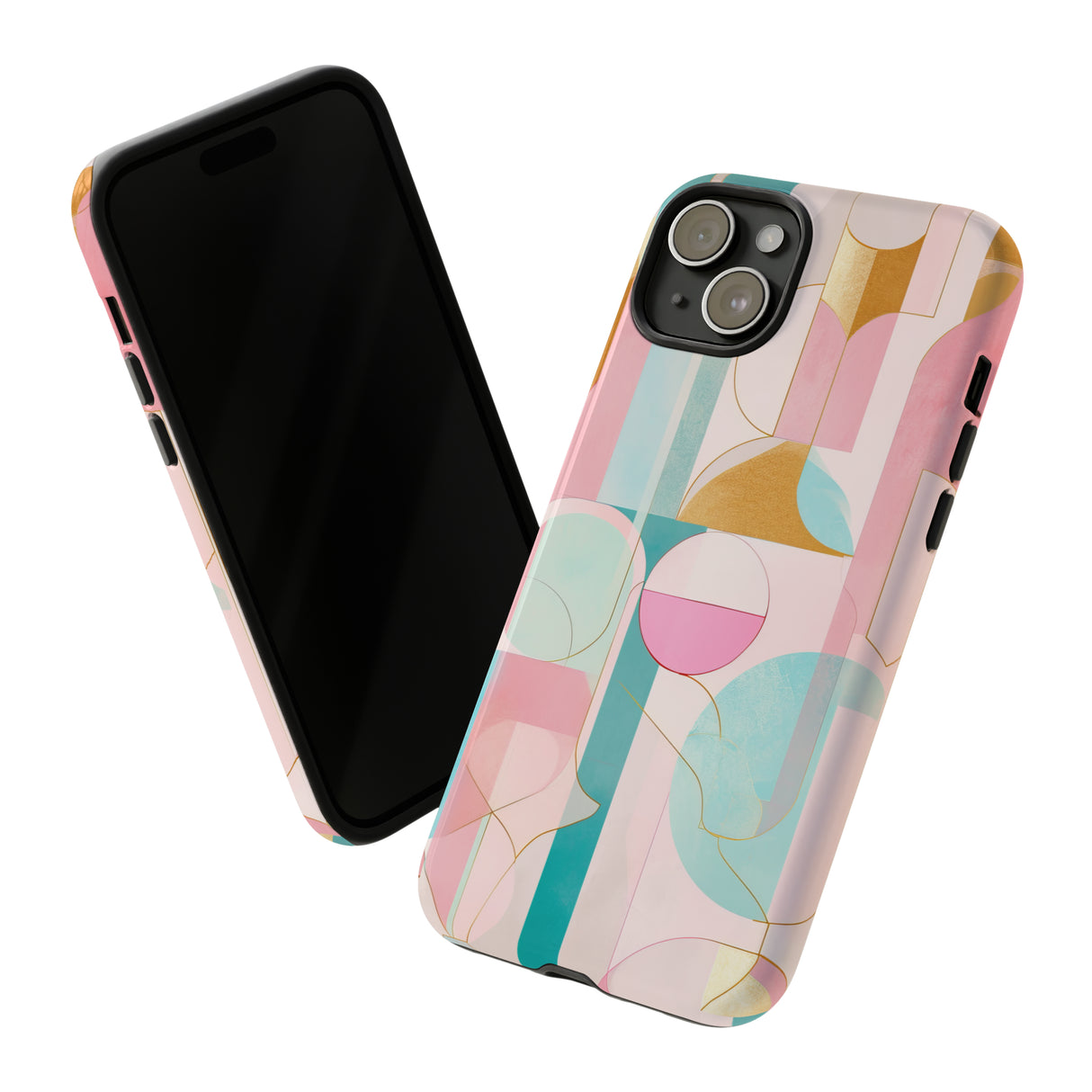 Deco Pink Geometric Fusion - Protective Phone Case