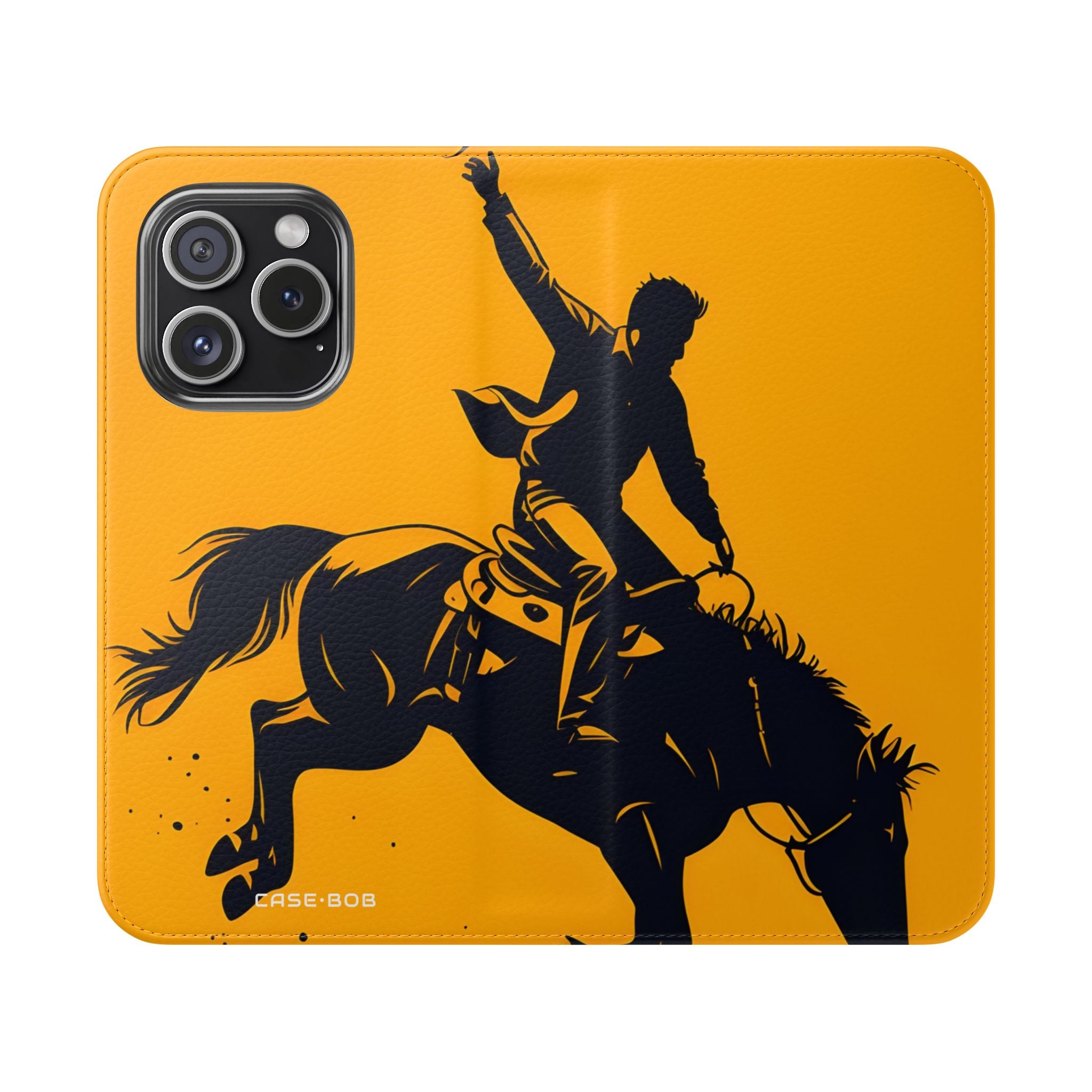 Bucking Cowboy Shadow - iPhone 15 Pro Case - Wallet