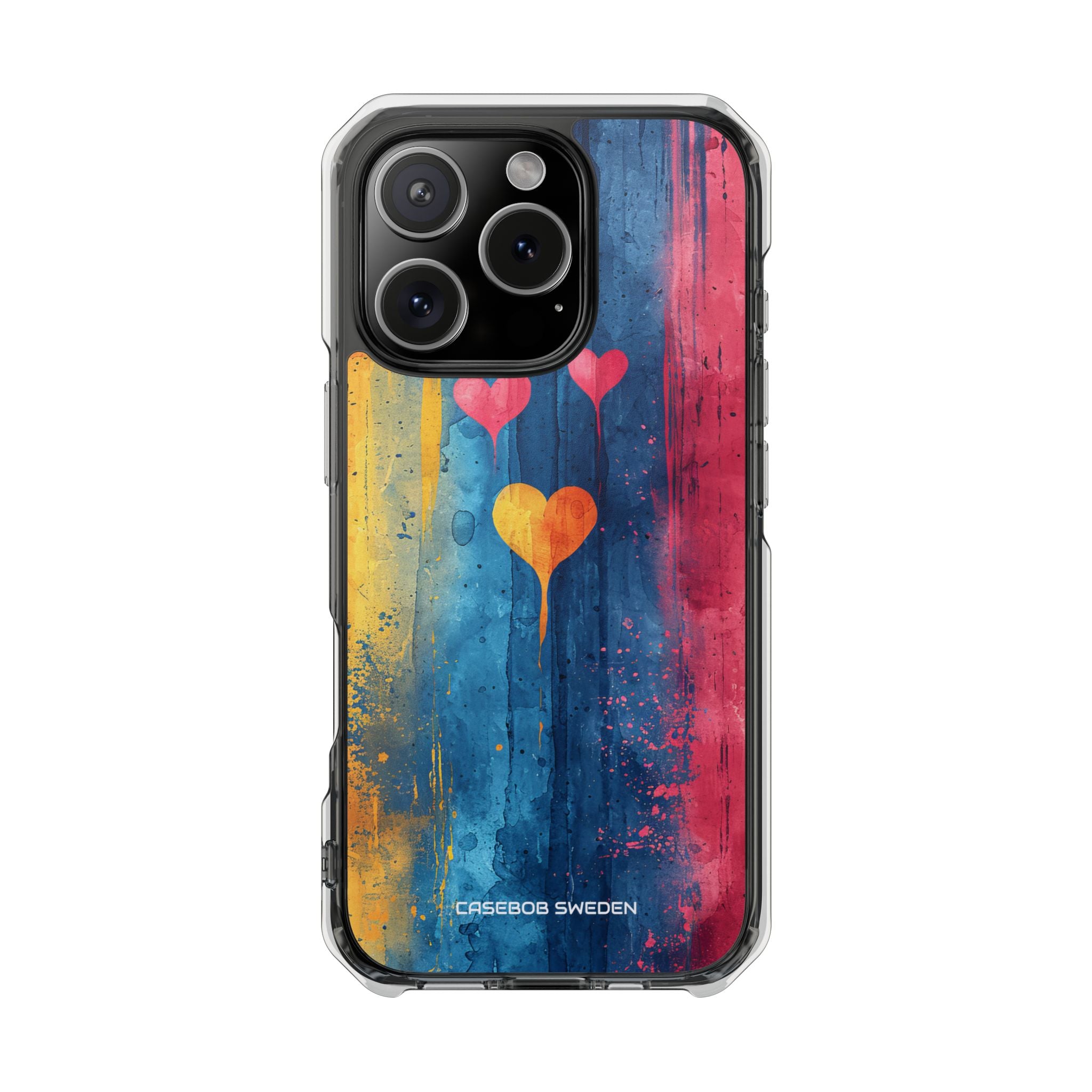 Hearts Watercolor Art - Clear Impact iPhone 16 Phone Case