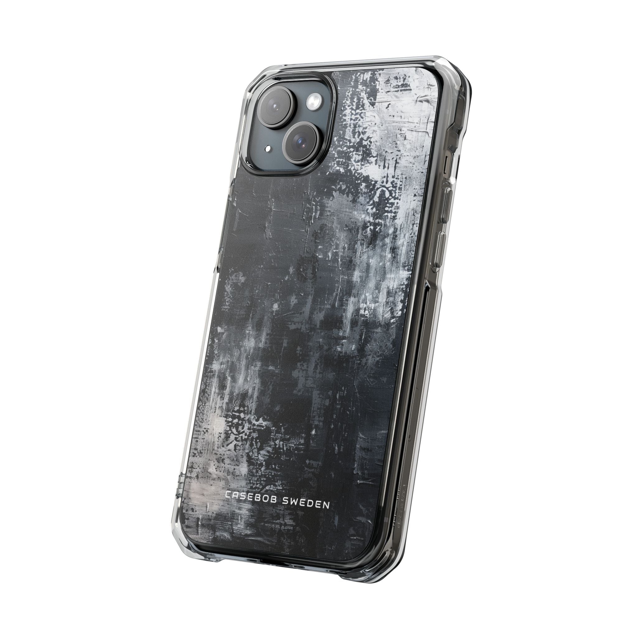 Textured Monochrome Blossom iPhone 15 - Clear Impact Phone Case