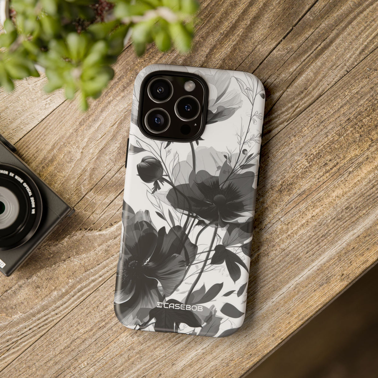 Elegant Monochrome Botanical Elegance - for iPhone 16