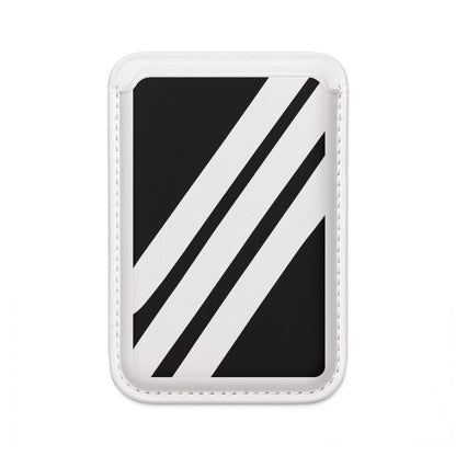 Diagonaaliraitaiset mustavalkoiset lompakko – MagSafe-valmis