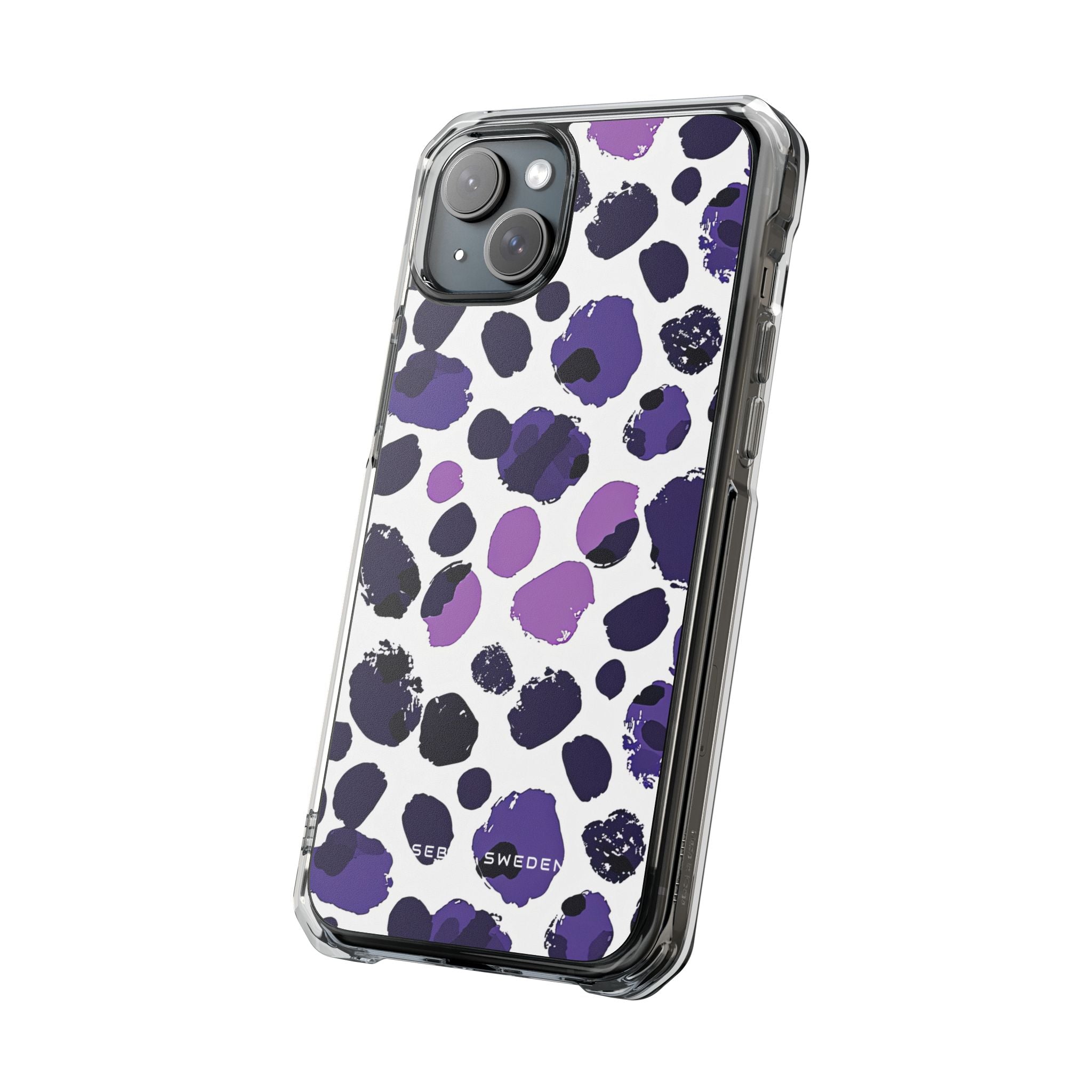 Purple Inkblots iPhone 15 - Clear Impact Phone Case