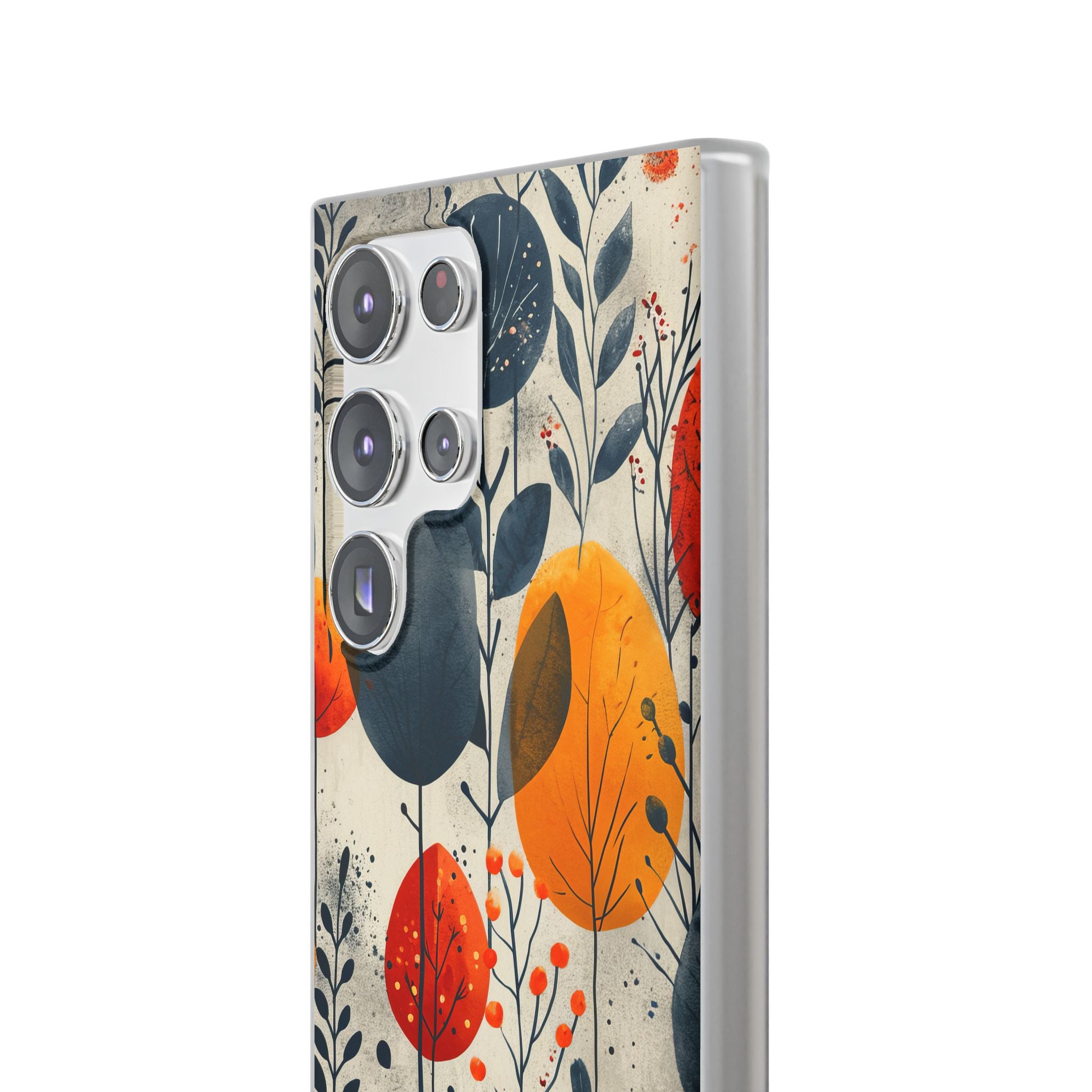 Modern Autumn Leaf Pattern - Flexi Samsung S23 Phone Case