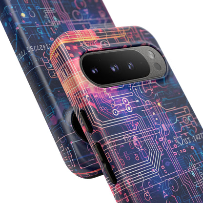 Neon Circuit Gradient Google Pixel 9 - Tough Phone Case