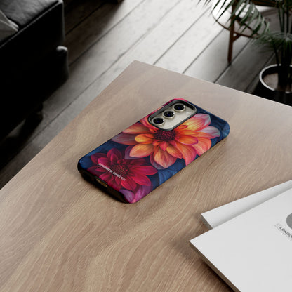 Floral Harmony Orange Blue - Tough Samsung S23 Phone Case