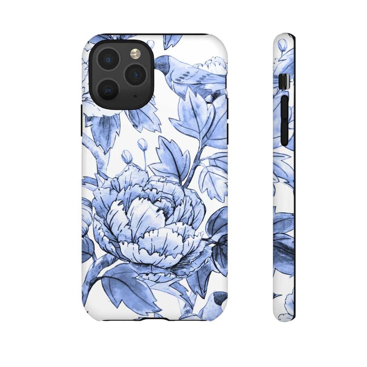 Watercolor Blue Floral - Protective Phone Case