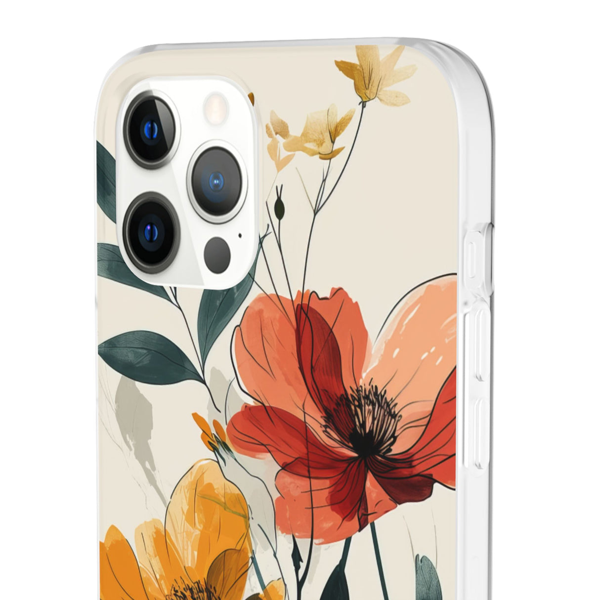 Serene Floral Harmony | Flexible Phone Case for iPhone