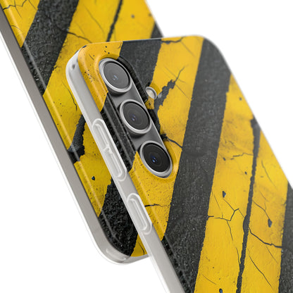 Yellow Stripe Distress Samsung S24 Plus Case - Soft