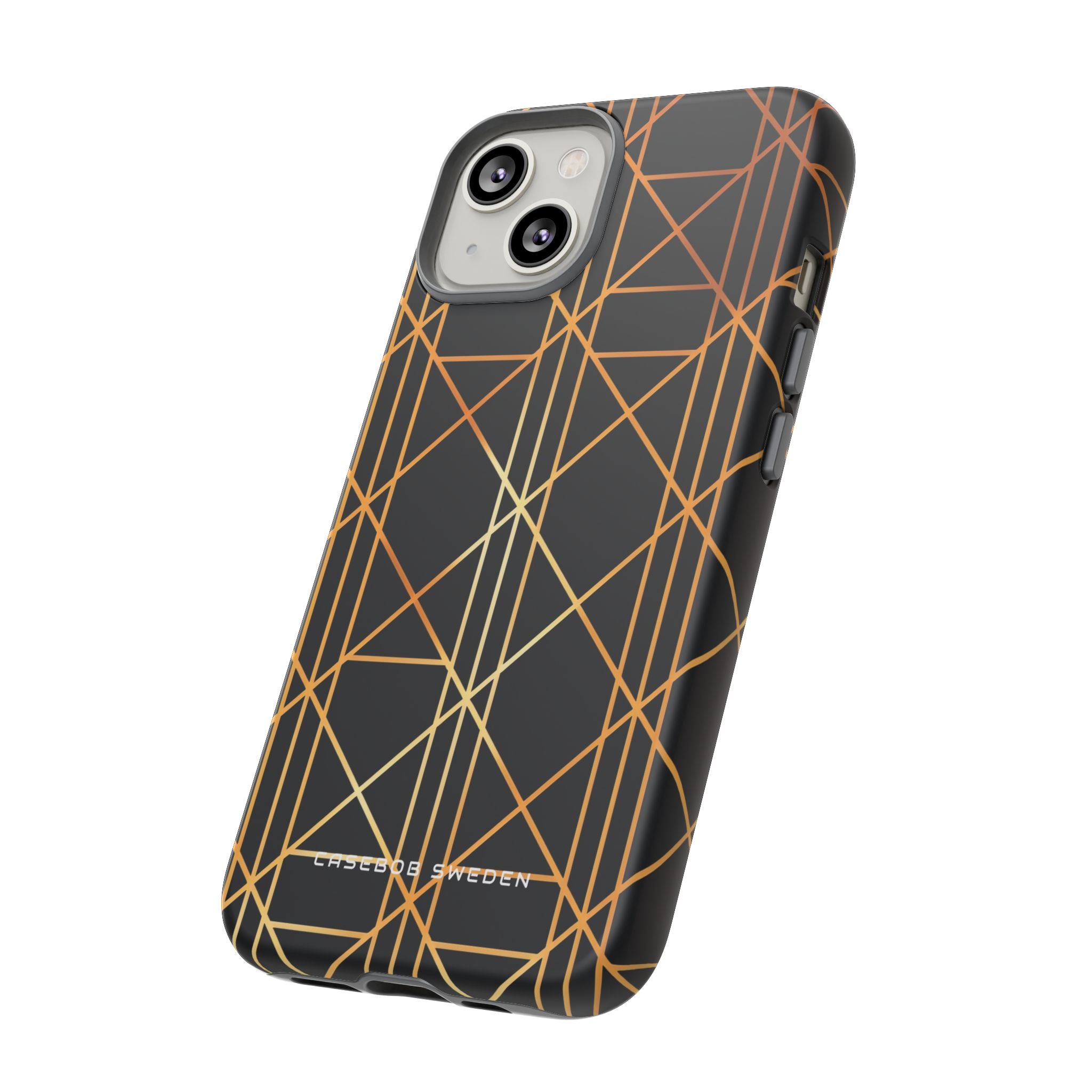 Golden Geometric Elegance iPhone 14 - Tough Phone Case