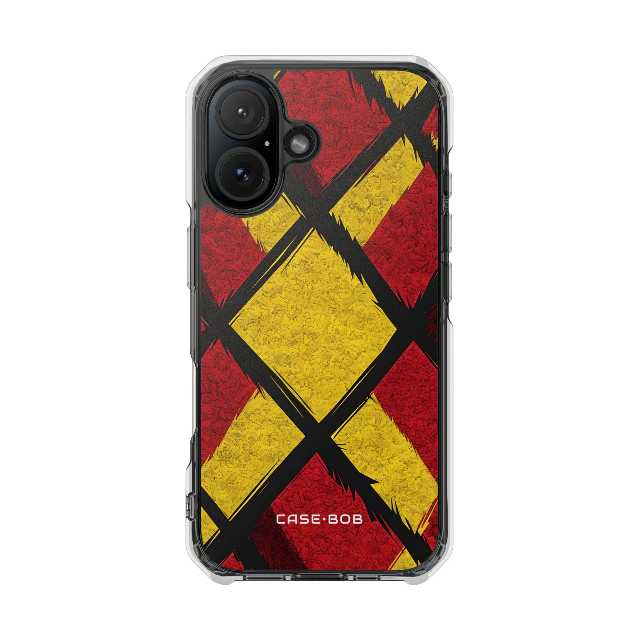 Cracked Diamond Grid iPhone 15 Case - Impact