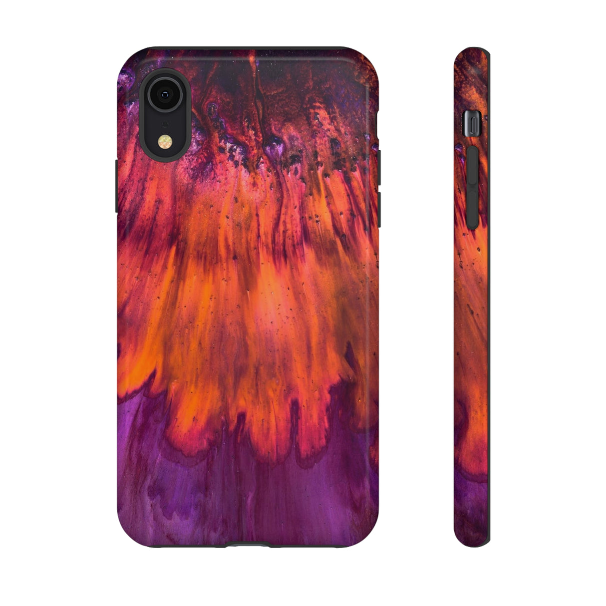 Orange Flow Ink Art iPhone Case (Protective) iPhone XR Glossy Phone Case