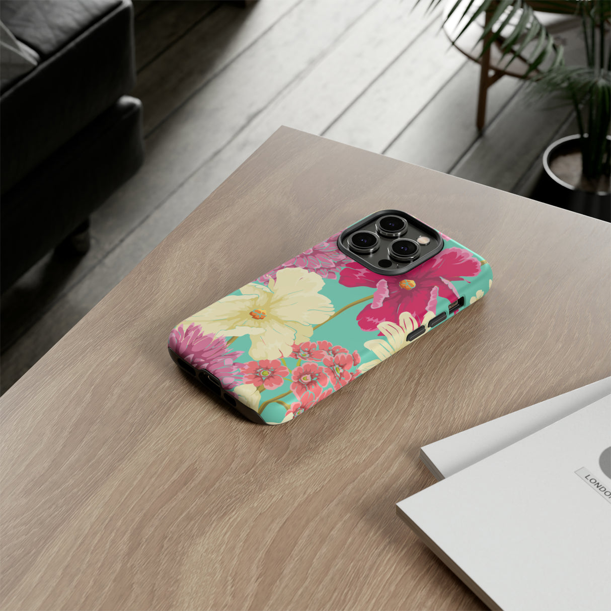 Colorful flowers in watercolor iPhone case - Protective Phone Case