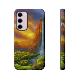 Fantasy Landscape with Waterfall - Protective Phone Case