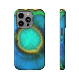 Neon Blue Ink Art iPhone Case (Protective) iPhone 14 Pro Matte Phone Case