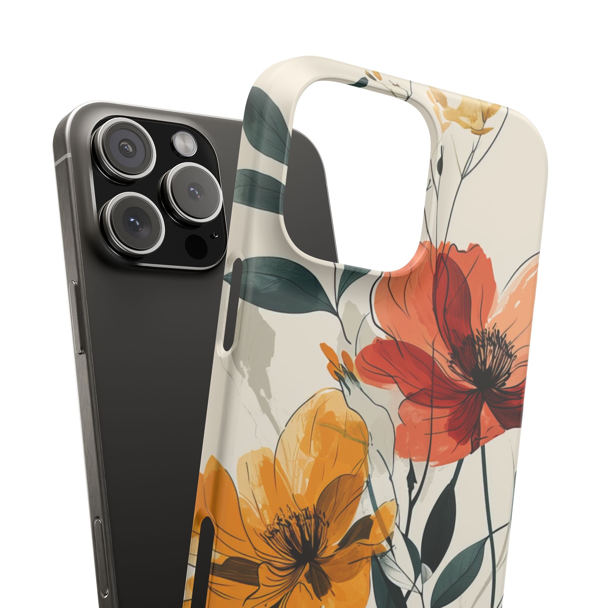 Elegant Floral Harmony iPhone 16 - Slim Phone Case