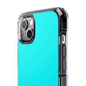 Cyan-Blau | Handyhülle für iPhone (Clear Impact Case – magnetisch) 