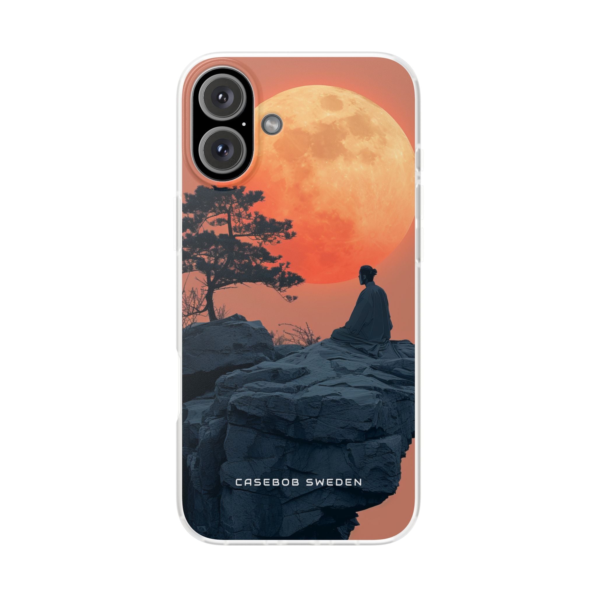 Zen Tranquility Under a Red Moon iPhone 16 - Flexi Phone Case