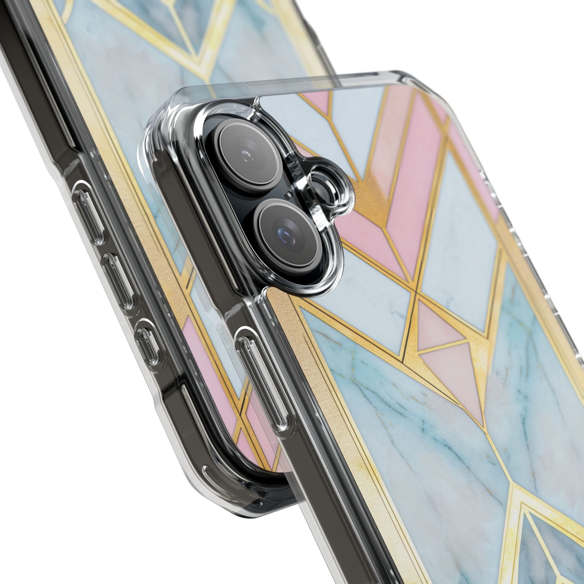 Gold Pink Art Deco - Clear Impact iPhone 16 Phone Case