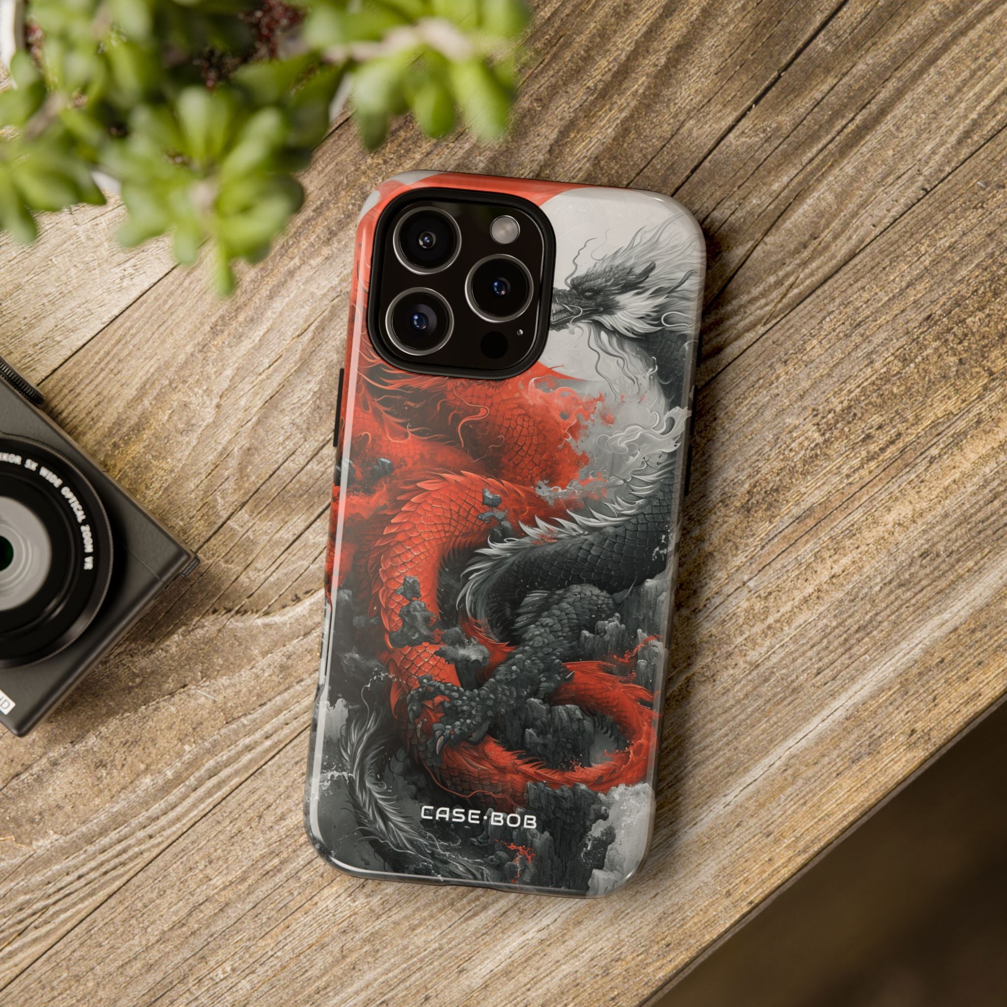 Twin Dragons Crimson iPhone 16 Pro Max Case - Tough