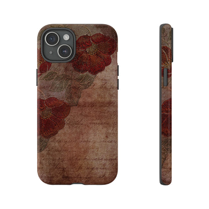 Dark Red Gothic Flower - Protective Phone Case